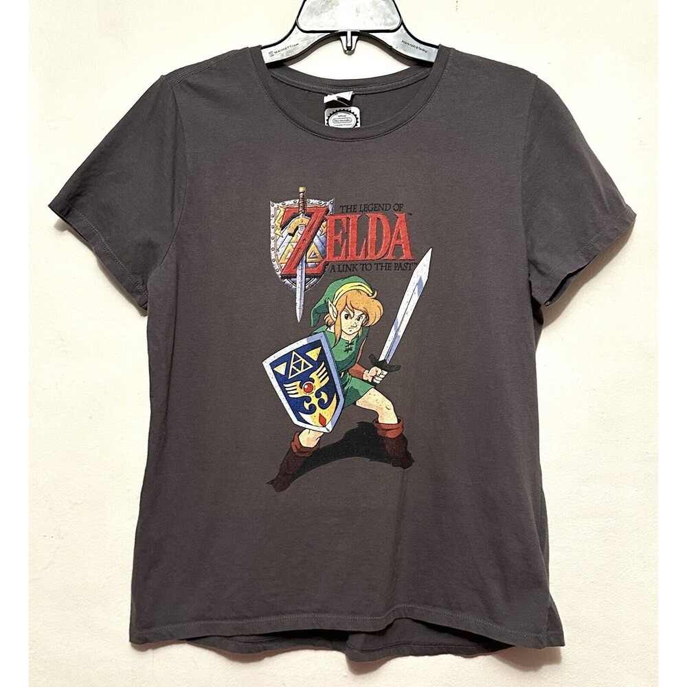 VINTAGE Legend Of Zelda Video Game "A Link To The Past" Gray Grey T Shirt Top L